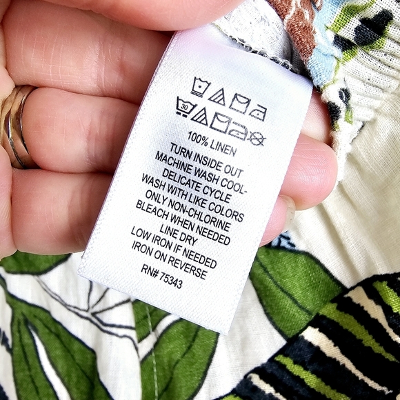 Tahari Tropical Floral Linen Pants NWT - Picture 6 of 6